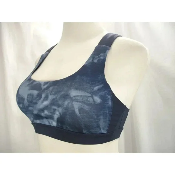 Everlast Cross Back Wire Free Sports Bra MEDIUM Navy Blazer Blue Tie-Dye NEW WIT - Picture 3 of 4